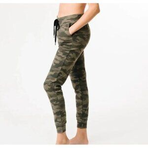 Zyia Unwind Green Camo Print Joggers Activewear Pants Size XL